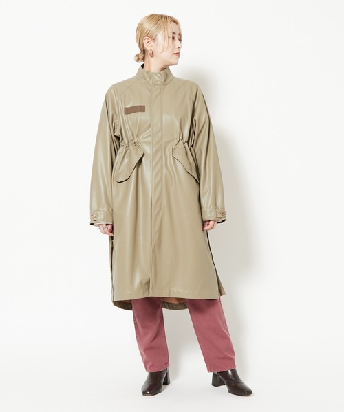 CIAOPANIC（チャオパニック）の「■シンセティックレザーM-65モッズコート（その他アウター・レディース・ブラック/オリーブ・FREE）」の11枚目の写真