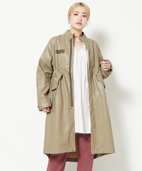 CIAOPANIC（チャオパニック）の「■シンセティックレザーM-65モッズコート（その他アウター・レディース・ブラック/オリーブ・FREE）」の14枚目の写真