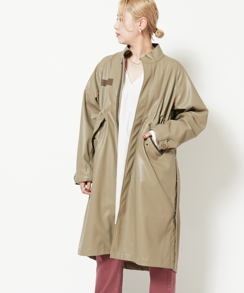 CIAOPANIC（チャオパニック）の「■シンセティックレザーM-65モッズコート（その他アウター・レディース・ブラック/オリーブ・FREE）」の18枚目の写真