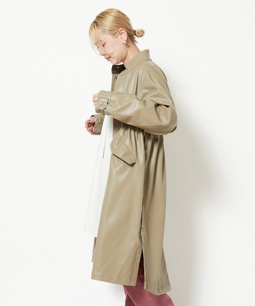 CIAOPANIC（チャオパニック）の「■シンセティックレザーM-65モッズコート（その他アウター・レディース・ブラック/オリーブ・FREE）」の3枚目の写真