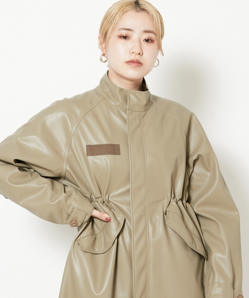 CIAOPANIC（チャオパニック）の「■シンセティックレザーM-65モッズコート（その他アウター・レディース・ブラック/オリーブ・FREE）」の5枚目の写真