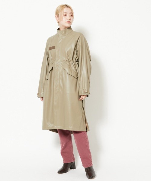 CIAOPANIC（チャオパニック）の「■シンセティックレザーM-65モッズコート（その他アウター・レディース・ブラック/オリーブ・FREE）」の16枚目の写真