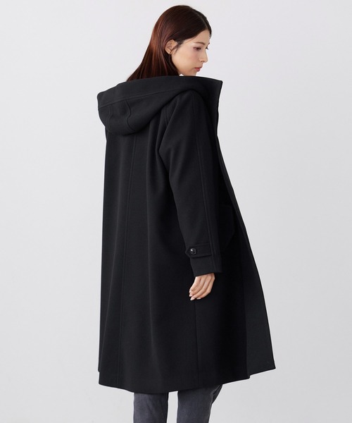 【新品】【定価１万円引き済】FRKM 黒 フード付き ロングコート 新品】【定価1万円引き済】FRKM 黒 フード付き ロングコート 新品