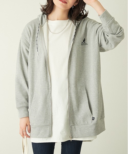 KANGOL EXTRA COMFORT(カンゴールエクストラコンフォート)の「【KANGOL EXTRA COMFORT(カンゴール エクストラ コンフォート)】《WEB限定》ロゴ刺繍 オーバーサイズ ZIPパーカー(パーカー・レディース・グレー/ブラック/オフホワイト/ブルーグレー・M/L/LL)」の22枚目の写真