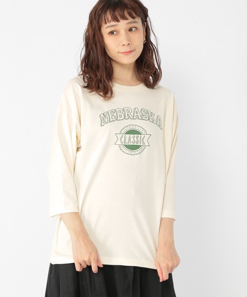 studio CLIP（スタディオクリップ）の「YOHさんコラボロゴプルオーバー（Tシャツ/カットソー・レディース・アイボリー/チャコール/カーキ/ブラウン・FREE）」の3枚目の写真