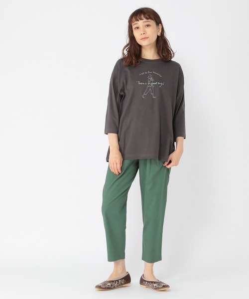 studio CLIP（スタディオクリップ）の「YOHさんコラボロゴプルオーバー（Tシャツ/カットソー・レディース・アイボリー/チャコール/カーキ/ブラウン・FREE）」の5枚目の写真