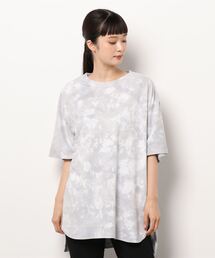 AMERICAN HOLIC | タイダイ染め裾ラウンド5分袖カットチュニック(Tシャツ/カットソー)