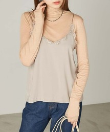 Chaco closet | 【セットアイテム】タートルネックインナートップス×レースキャミトップス(キャミソール)