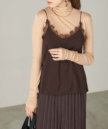Chaco closet | 【セットアイテム】タートルネックインナートップス×レースキャミトップス(キャミソール)