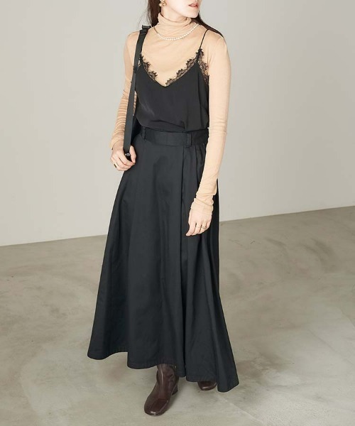 Chaco closet(チャコ クローゼット)の「【セットアイテム】タートルネックインナートップス×レースキャミトップス(キャミソール・レディース・ブラック/ベージュ/カーキ・FREE)」の6枚目の写真