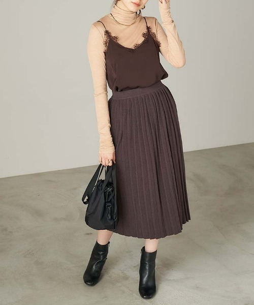 Chaco closet(チャコ クローゼット)の「【セットアイテム】タートルネックインナートップス×レースキャミトップス(キャミソール・レディース・ブラック/ベージュ/カーキ・FREE)」の14枚目の写真