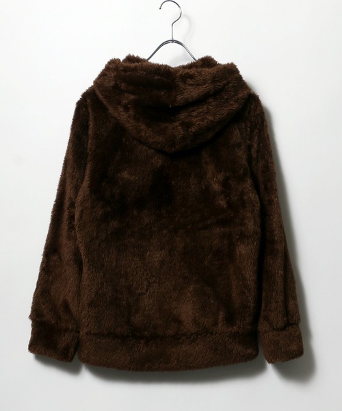 Champion(チャンピオン)の「Champion(チャンピオン)シャギーボアフリース ジップアップパーカー レディース/ボアブルゾン(ブルゾン・レディース・ホワイト/ブラック/ベージュ/ネイビー/ブラウン/モカ・M/L)」の15枚目の写真