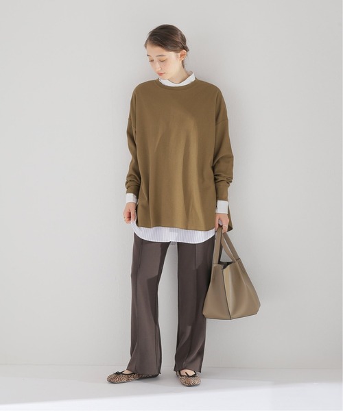 JOURNAL STANDARD relume（ジャーナルスタンダード　レリューム）の「TCワッフルオーバーサイズロングスリーブTシャツ◆（Tシャツ/カットソー・レディース・チャコールグレー/ベージュ系その他/オートミール・FREE）」の4枚目の写真