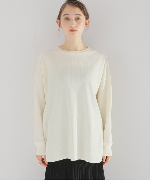 JOURNAL STANDARD relume（ジャーナルスタンダード　レリューム）の「TCワッフルオーバーサイズロングスリーブTシャツ◆（Tシャツ/カットソー・レディース・チャコールグレー/ベージュ系その他/オートミール・FREE）」の6枚目の写真
