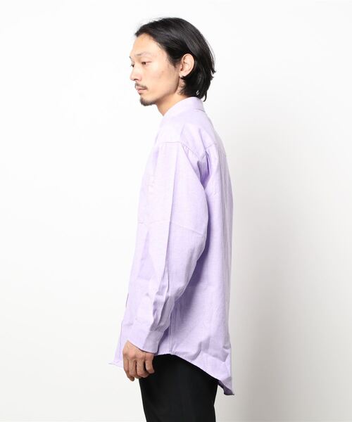coca（coca）（コカ）の「メンズ BDルーズシルエットオックスシャツ（シャツ/ブラウス・メンズ・ホワイト/パープル/ブルー・M/L/XL）」の4枚目の写真