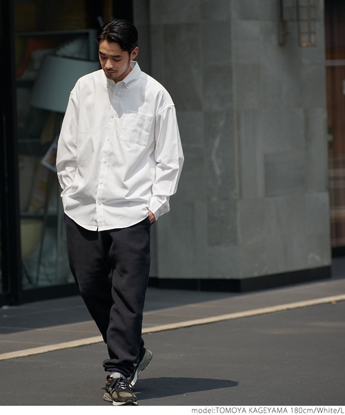 coca（coca）（コカ）の「メンズ BDルーズシルエットオックスシャツ（シャツ/ブラウス・メンズ・ホワイト/パープル/ブルー・M/L/XL）」の6枚目の写真