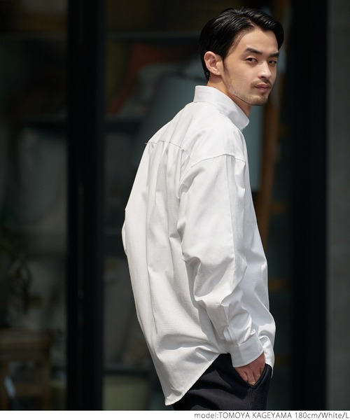 coca（coca）（コカ）の「メンズ BDルーズシルエットオックスシャツ（シャツ/ブラウス・メンズ・ホワイト/パープル/ブルー・M/L/XL）」の8枚目の写真