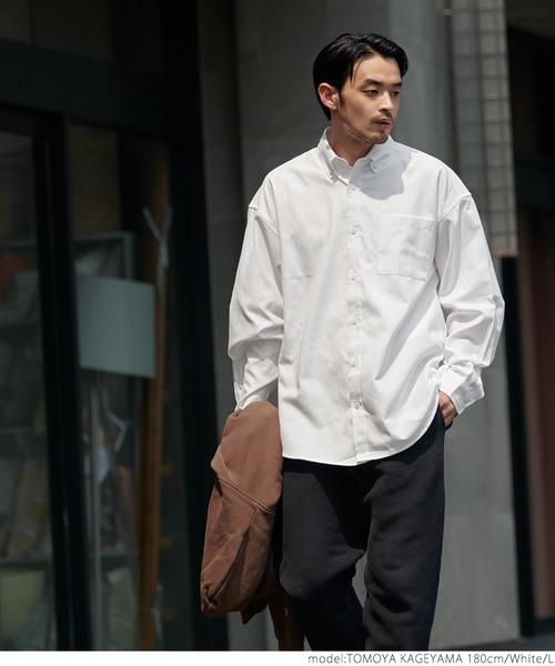 coca（coca）（コカ）の「メンズ BDルーズシルエットオックスシャツ（シャツ/ブラウス・メンズ・ホワイト/パープル/ブルー・M/L/XL）」の9枚目の写真