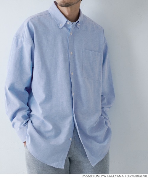 coca（coca）（コカ）の「メンズ BDルーズシルエットオックスシャツ（シャツ/ブラウス・メンズ・ホワイト/パープル/ブルー・M/L/XL）」の12枚目の写真