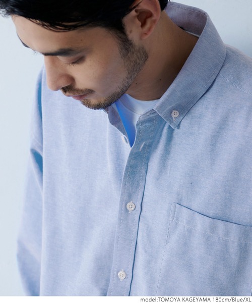 coca（coca）（コカ）の「メンズ BDルーズシルエットオックスシャツ（シャツ/ブラウス・メンズ・ホワイト/パープル/ブルー・M/L/XL）」の14枚目の写真