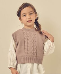 apres les cours | レースアップニットベスト(ニット/セーター)