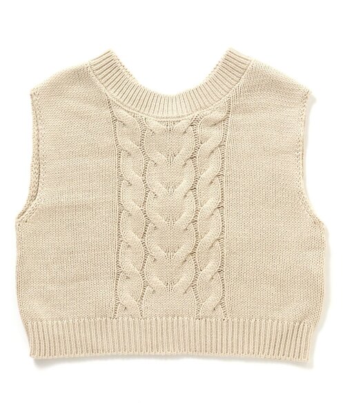 apres les cours（アプレレクール）の「レースアップニットベスト（ニット/セーター・キッズ・ピンク/ベージュ・120/140/100）」の10枚目の写真