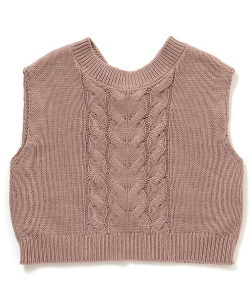 apres les cours（アプレレクール）の「レースアップニットベスト（ニット/セーター・キッズ・ピンク/ベージュ・120/140/100）」の11枚目の写真