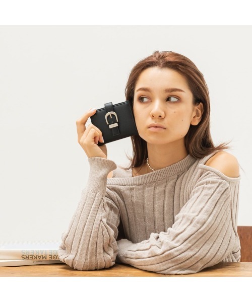 MURUA(ムルーア)の「MURUA (ムルーア) 二つ折り財布 MR-W1033 BUCKLE(財布・レディース・ブラック/ブラウン・FREE)」の7枚目の写真