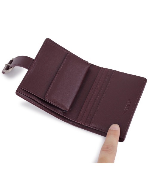 MURUA(ムルーア)の「MURUA (ムルーア) 二つ折り財布 MR-W1033 BUCKLE(財布・レディース・ブラック/ブラウン・FREE)」の3枚目の写真