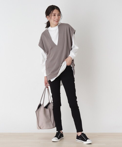 SHOO・LA・RUE（シューラルー）の「◆【2点セット】裏毛ベスト＋ロンTセット（その他トップス・レディース・グレー系その他/サンドベージュ・02/03/04）」の8枚目の写真