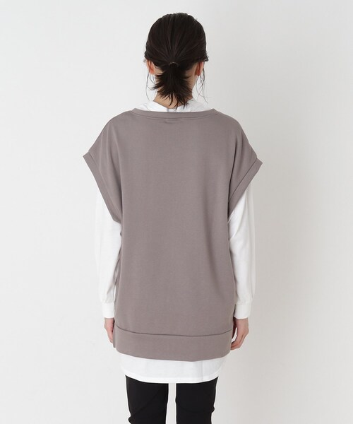 SHOO・LA・RUE（シューラルー）の「◆【2点セット】裏毛ベスト＋ロンTセット（その他トップス・レディース・グレー系その他/サンドベージュ・02/03/04）」の4枚目の写真
