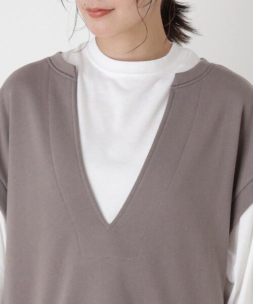 SHOO・LA・RUE（シューラルー）の「◆【2点セット】裏毛ベスト＋ロンTセット（その他トップス・レディース・グレー系その他/サンドベージュ・02/03/04）」の12枚目の写真