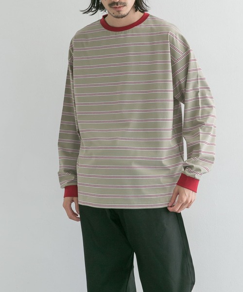 UR Lab.(アーバンリサーチラボ)の「マルチボーダーTシャツ(Tシャツ/カットソー・メンズ・ホワイト/ブルー系その他/グリーン・MEDIUM/LARGE)」の1枚目の写真