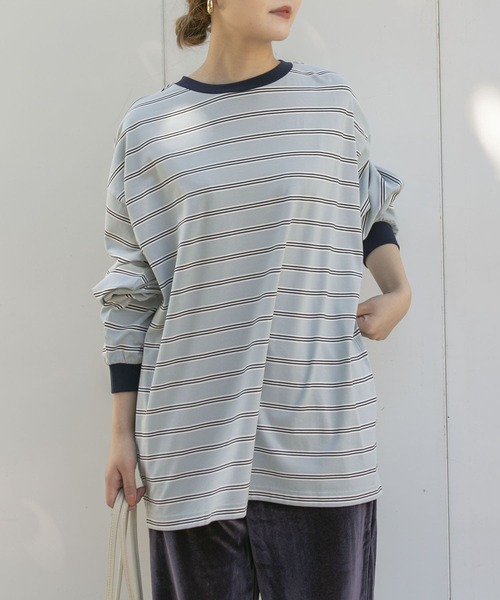 UR Lab.(アーバンリサーチラボ)の「マルチボーダーTシャツ(Tシャツ/カットソー・メンズ・ホワイト/ブルー系その他/グリーン・MEDIUM/LARGE)」の20枚目の写真