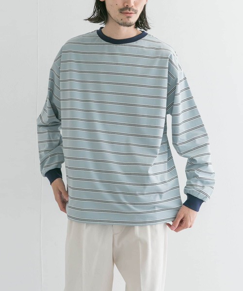 UR Lab.(アーバンリサーチラボ)の「マルチボーダーTシャツ(Tシャツ/カットソー・メンズ・ホワイト/ブルー系その他/グリーン・MEDIUM/LARGE)」の8枚目の写真