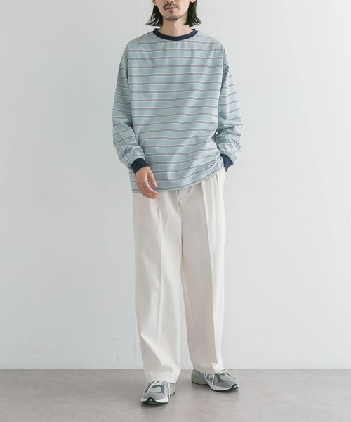 UR Lab.(アーバンリサーチラボ)の「マルチボーダーTシャツ(Tシャツ/カットソー・メンズ・ホワイト/ブルー系その他/グリーン・MEDIUM/LARGE)」の14枚目の写真