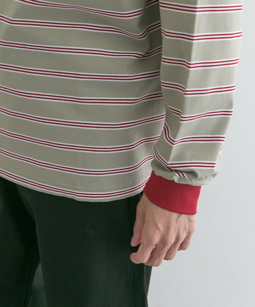 UR Lab.(アーバンリサーチラボ)の「マルチボーダーTシャツ(Tシャツ/カットソー・メンズ・ホワイト/ブルー系その他/グリーン・MEDIUM/LARGE)」の18枚目の写真