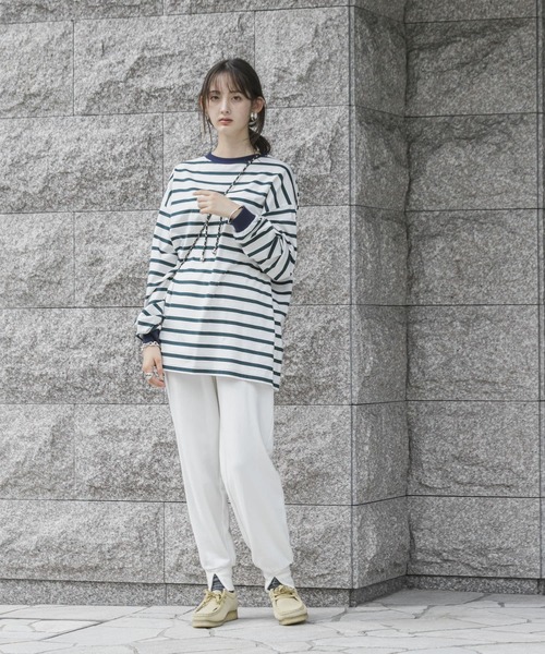 UR Lab.(アーバンリサーチラボ)の「マルチボーダーTシャツ(Tシャツ/カットソー・メンズ・ホワイト/ブルー系その他/グリーン・MEDIUM/LARGE)」の9枚目の写真