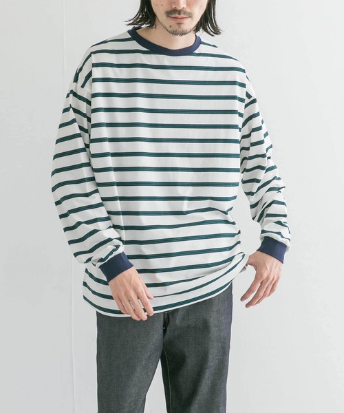 UR Lab.(アーバンリサーチラボ)の「マルチボーダーTシャツ(Tシャツ/カットソー・メンズ・ホワイト/ブルー系その他/グリーン・MEDIUM/LARGE)」の15枚目の写真