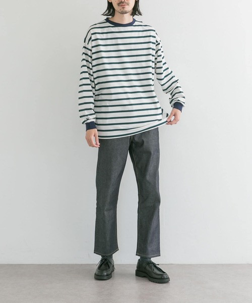 UR Lab.(アーバンリサーチラボ)の「マルチボーダーTシャツ(Tシャツ/カットソー・メンズ・ホワイト/ブルー系その他/グリーン・MEDIUM/LARGE)」の7枚目の写真