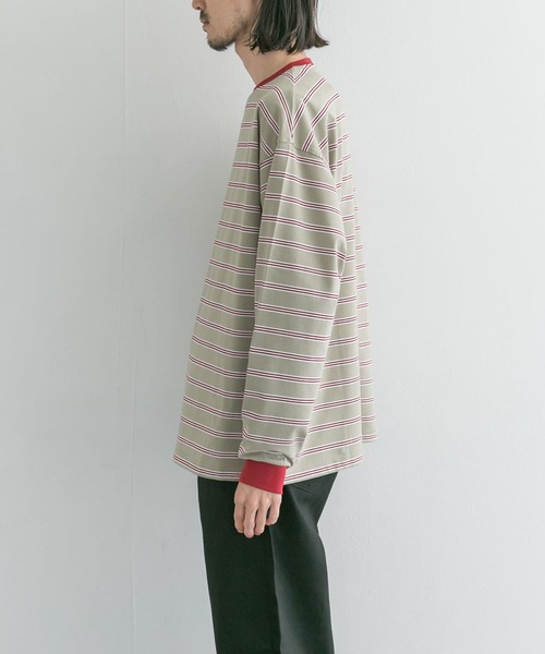 UR Lab.(アーバンリサーチラボ)の「マルチボーダーTシャツ(Tシャツ/カットソー・メンズ・ホワイト/ブルー系その他/グリーン・MEDIUM/LARGE)」の17枚目の写真