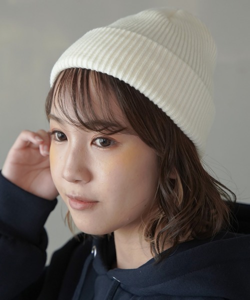 SPINNS(スピンズ)の「ニットキャップ(ニットキャップ/ビーニー・レディース・アイボリー/グリーン/ブラック/ベージュ・ONESIZE)」の2枚目の写真