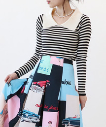 Three Four Time | フラットカラーリブプルオーバー(ニット/セーター)