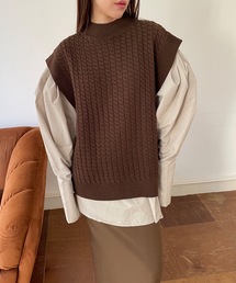 Didot.showroom | 【Didot.】ハイネックケーブルニットベスト(ベスト)