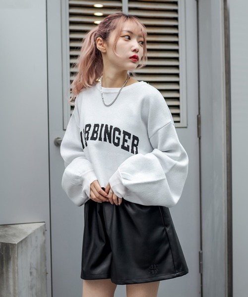 RASVOA（ラスボア）の「フェイクレザーワイドショートパンツ（その他パンツ・レディース・ブラック/アイボリー・FREE）」の5枚目の写真