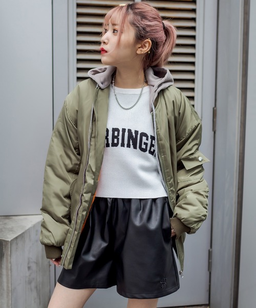 RASVOA（ラスボア）の「フェイクレザーワイドショートパンツ（その他パンツ・レディース・ブラック/アイボリー・FREE）」の9枚目の写真