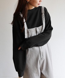 コットンワッフル長袖クルーネックTシャツ