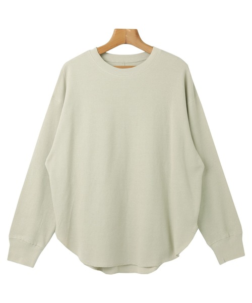 andme(アンドミー)の「コットンワッフル長袖クルーネックTシャツ(Tシャツ/カットソー・レディース・チャコールグレー/ブラック/ベージュ/ブルー/グリーン/アイボリー/グレイッシュベージュ・M)」の21枚目の写真