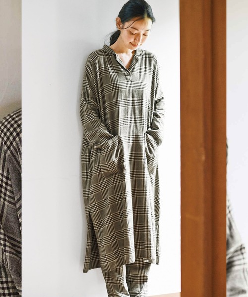 and myera（アンド マイラ）の「ａｎｄ　ｍｙｅｒａ　グレンチェックのナイトウェア（ルームウェア/パジャマ・レディース・グレー系その他・MEDIUM/LARGE/X-LARGE/SMALL）」の8枚目の写真