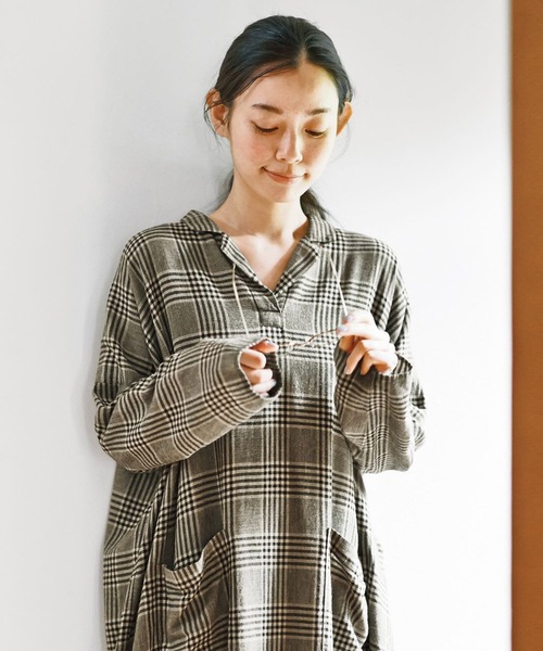 and myera（アンド マイラ）の「ａｎｄ　ｍｙｅｒａ　グレンチェックのナイトウェア（ルームウェア/パジャマ・レディース・グレー系その他・MEDIUM/LARGE/X-LARGE/SMALL）」の9枚目の写真